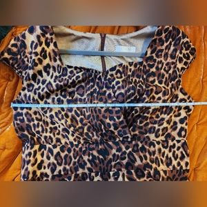 Leopard print fit & flare dress